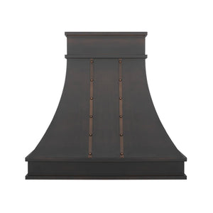 Dark Antique Copper Range Hood with Extended Chimney