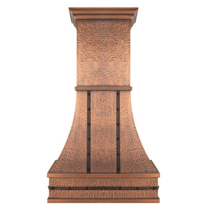 Dark Copper Vintage Range Hood with Extended Chimney