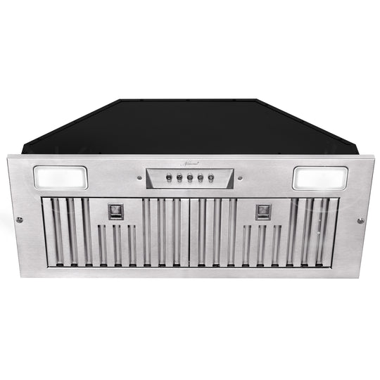 Nauxus 30" Range Hood Insert, 600 CFM Built-in Stainless Steel Kitchen Hood with LED Lights , NX-HOOD-30