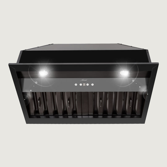 Nauxus 30" Range Hood Insert, Stainless Steel Kitchen Vent Hood with Dimmable LED Lights, 600CFM ， NX-E90-30-MB