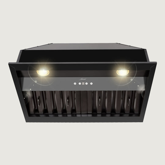 Nauxus 30" Range Hood Insert, Stainless Steel Kitchen Vent Hood with Dimmable LED Lights, 600CFM ， NX-E90-30-MB
