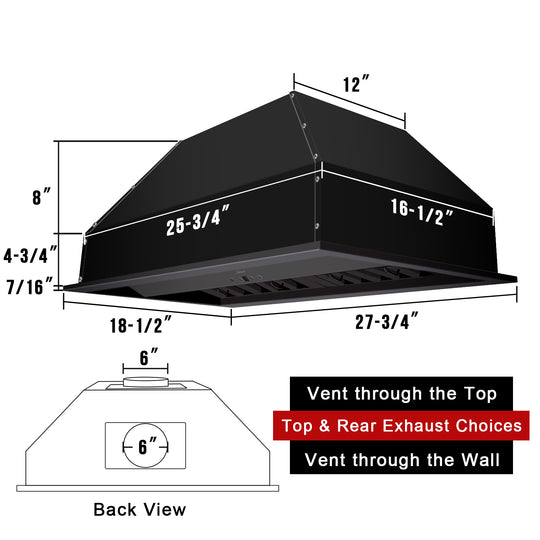 kitchen range hood insert