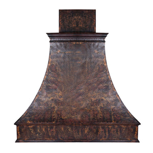 Fire-Patina Range Hood with Extended Chimney
