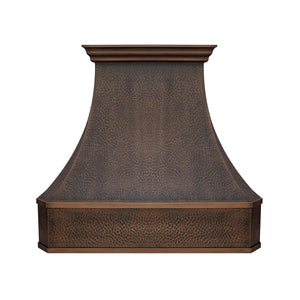 Handcrafted Custom Pattern Antique Copper Range Hood