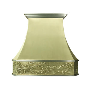 Handcrafted Custom Pattern Gold Copper Classic Kitchen Range 