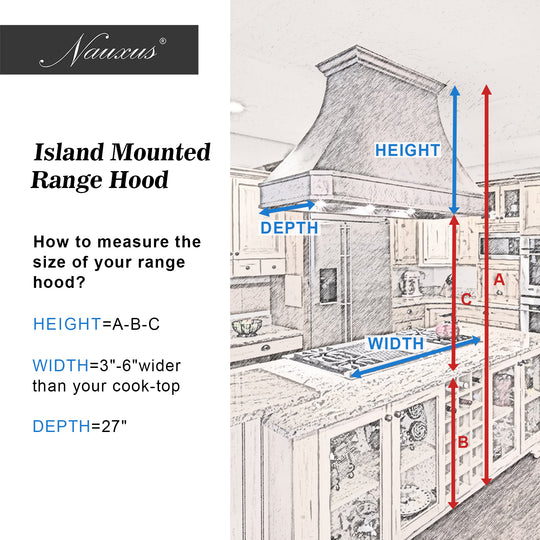 Customizable Island Mounted Copper  Range Hood
