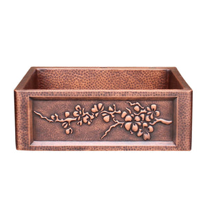  Copper Hammered Farmhouse Kitchen Sink
