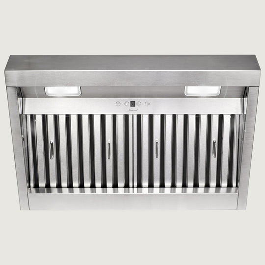 Nauxus 30 Inch Range Hood Insert with 600 CFM Powerful Suction, Ultra Quiet Ducted Stainless Steel Kitchen Stove Vent Hood with Dimmable LED Lights, Timer, 4-Speed Touch Control, NX-19IL-30