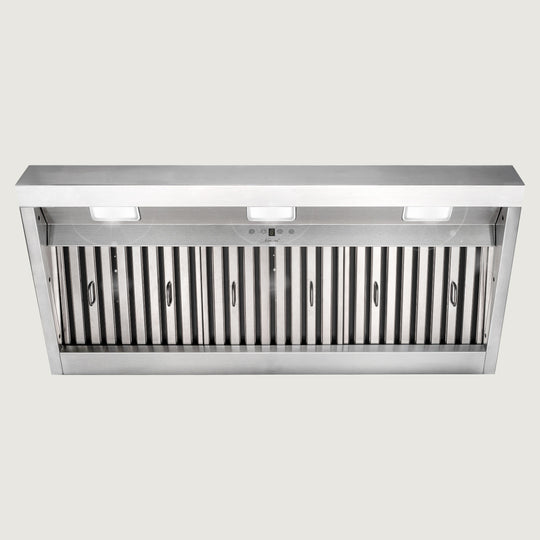 Nauxus 42 Inch Range Hood Insert with 1200 CFM Powerful Suction, Ultra Quiet Ducted Stainless Steel Kitchen Stove Vent Hood with Dimmable LED Lights, Timer, 4-Speed Touch Control , NX-19IL-42