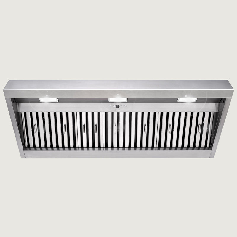 Nauxus 48 Inch Range Hood Insert with 1200 CFM Powerful Suction, Ultra Quiet Ducted Stainless Steel Kitchen Stove Vent Hood with Dimmable LED Lights, Timer, 4-Speed Touch Control , NX-19IL-48