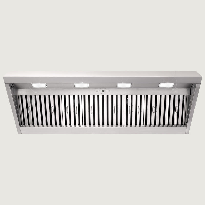 Nauxus 54 Inch Range Hood Insert with 1200 CFM Powerful Suction, Ultra Quiet Ducted Stainless Steel Kitchen Stove Vent Hood with Dimmable LED Lights, Timer, 4-Speed Touch Control , NX-19IL-54