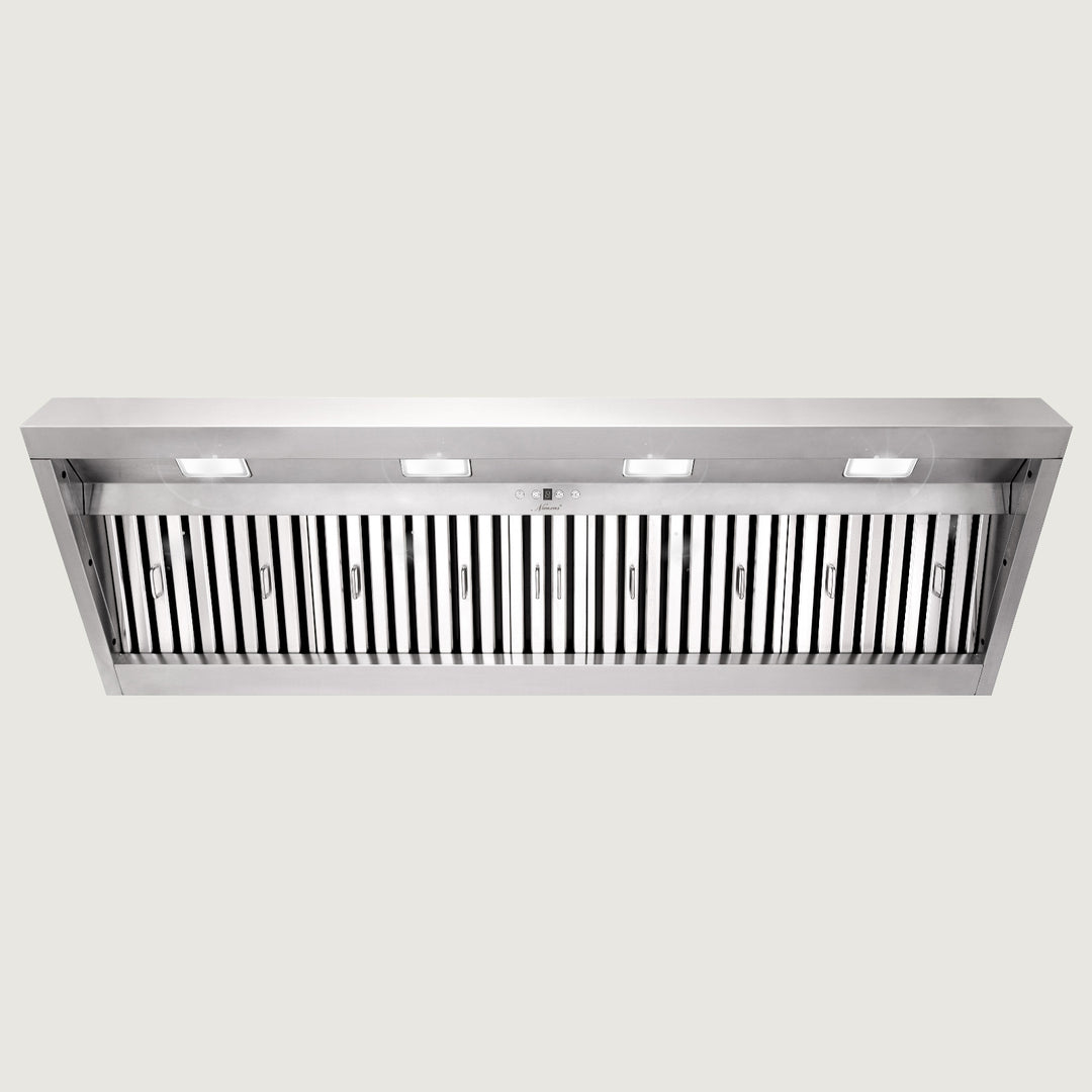 Nauxus 60 Inch Range Hood Insert with 1200 CFM Powerful Suction, Ultra Quiet Ducted Stainless Steel Kitchen Stove Vent Hood with Dimmable LED Lights, Timer, 4-Speed Touch Control , NX-19IL-60