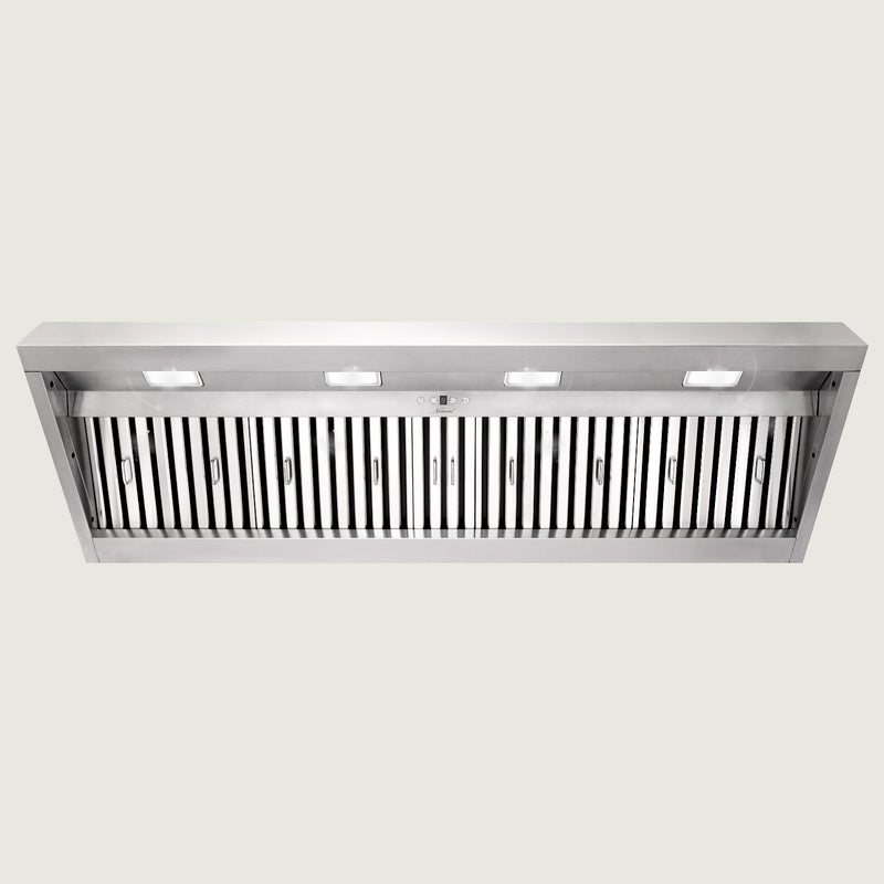 Nauxus 60 Inch Range Hood Insert with 1200 CFM Powerful Suction, Ultra Quiet Ducted Stainless Steel Kitchen Stove Vent Hood with Dimmable LED Lights, Timer, 4-Speed Touch Control , NX-19IL-60