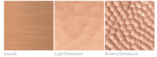 NX-Natural Copper Beehive Hammered, NAUXUS Handmade Copper Range Hood Color (Patina) Sample for Copper Range Hoods