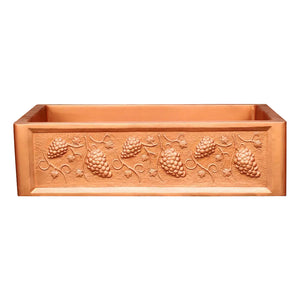 Nature copper large kitchen hood with apron