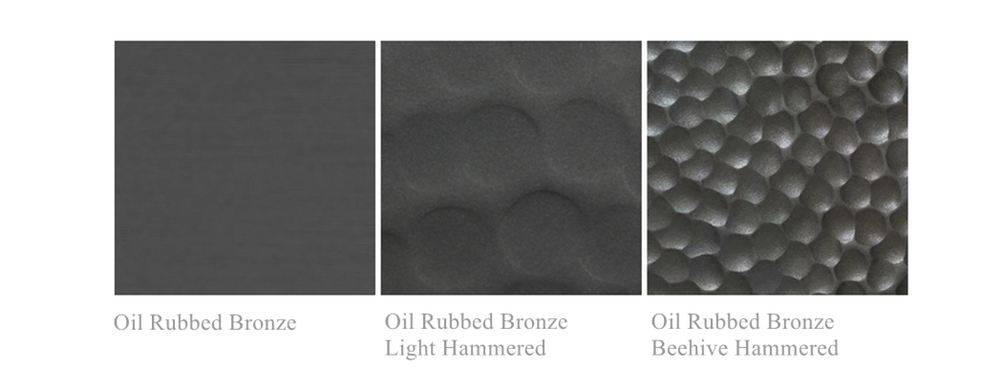 NX-Oil Rubbed Bronze Beehive Hammered, NAUXUS Handmade Copper Range Hood Color (Patina) Sample for Copper Range Hoods