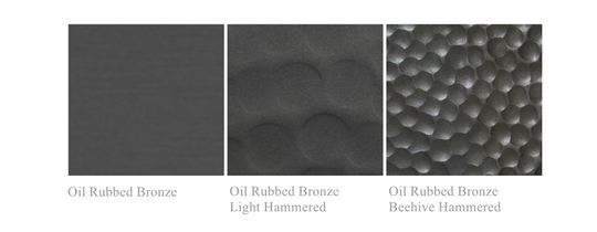 NX-Oil Rubbed Bronze Beehive Hammered, NAUXUS Handmade Copper Range Hood Color (Patina) Sample for Copper Range Hoods