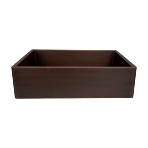 Smooth Dark Antique Copper Farmhouse sink   