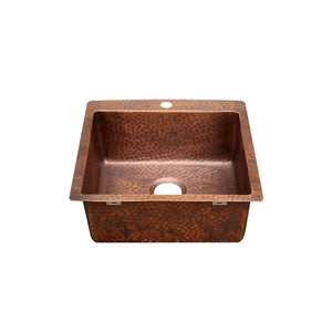 Custom Square Hammered Copper Kitchen Sinks