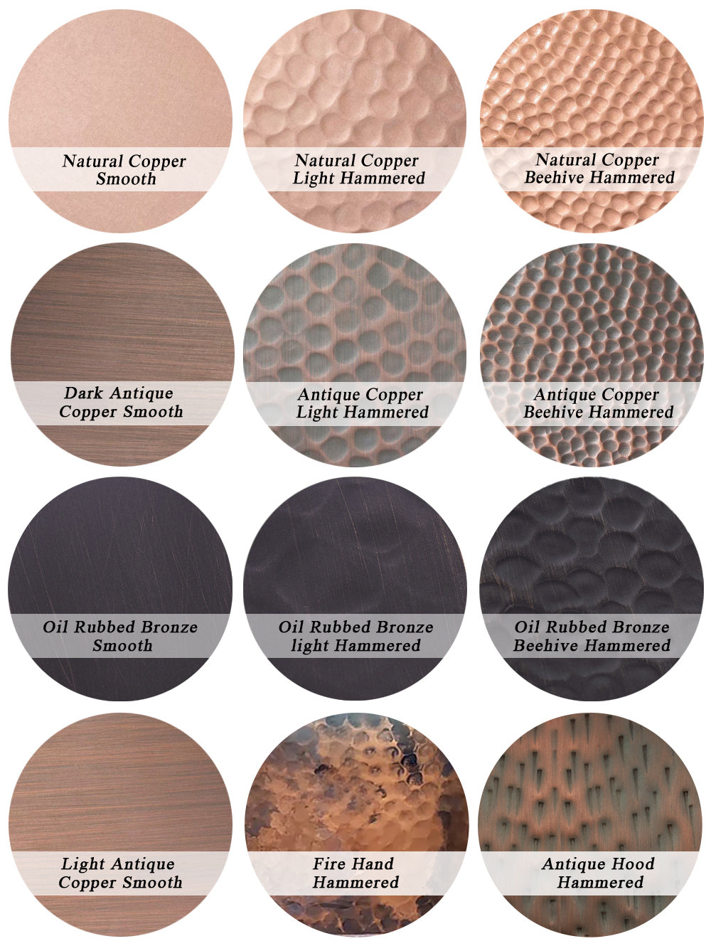 NX-Oil Rubbed Bronze Beehive Hammered, NAUXUS Handmade Copper Range Hood Color (Patina) Sample for Copper Range Hoods