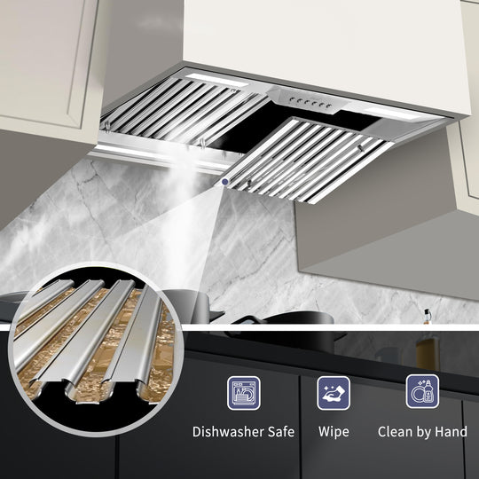 dishwasher safe range hood insert