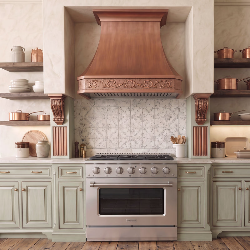 Handmade Copper Range Hood, Oil Rubbed Bronze Stove Vent Hood for Kitchen - HCW00FT
